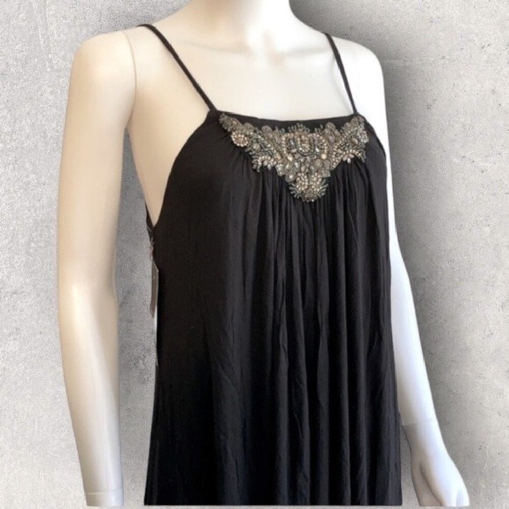 Bailey 44 Women’s Size M Jewel Beaded Long Tank Black Cocktail Going Out Top NWT
